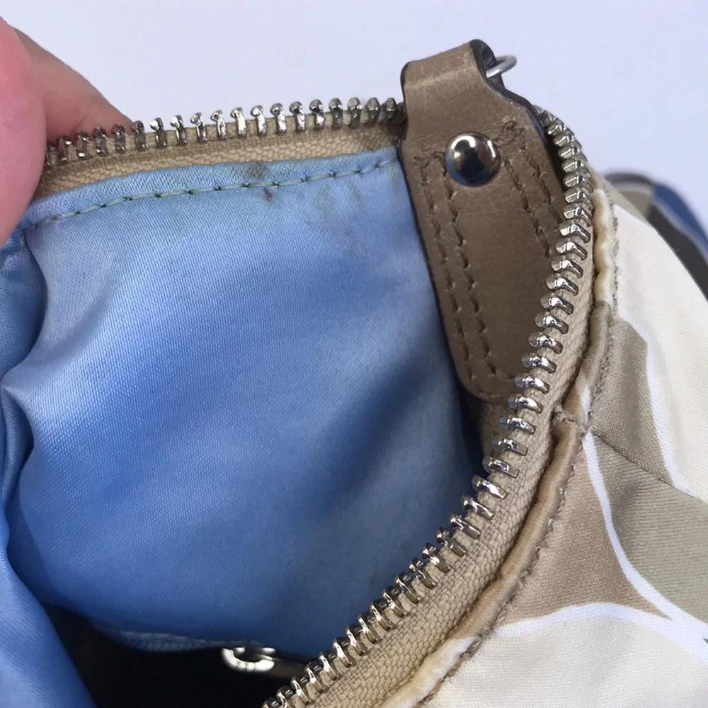COACH KRISTIN OUTLINE OPT ART HOBO BAG CROSSBODY BAG BLUE MULTI COLORS
